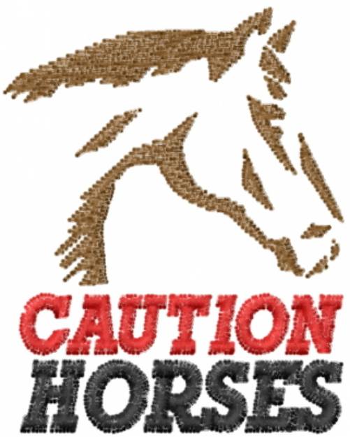 Picture of Caution Horses Machine Embroidery Design