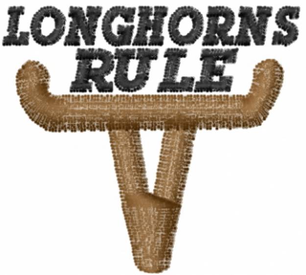 Picture of Longhorns Rule Machine Embroidery Design