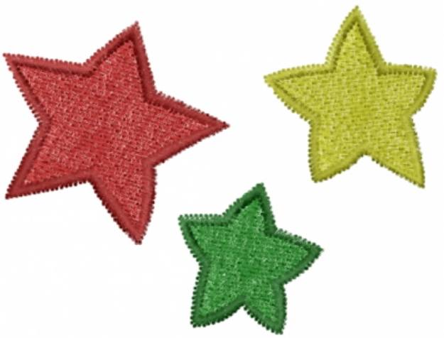 Picture of Three Stars Machine Embroidery Design