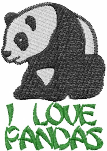 Picture of I LOVE PANDAS Machine Embroidery Design