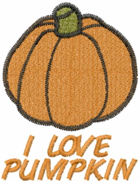 Picture of I LOVE PUMPKIN Machine Embroidery Design