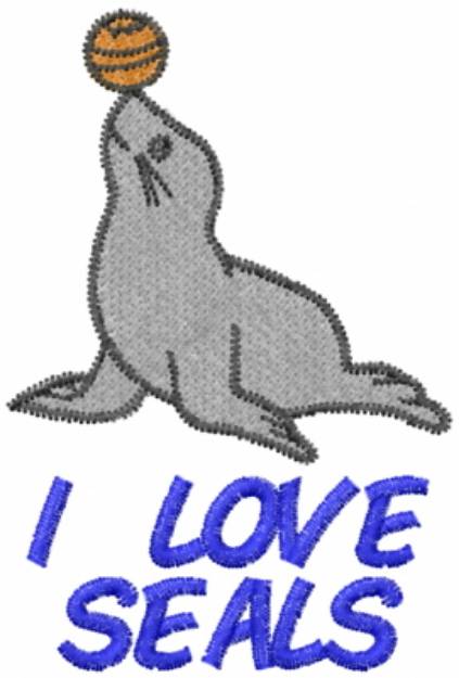 Picture of I LOVE SEALS Machine Embroidery Design