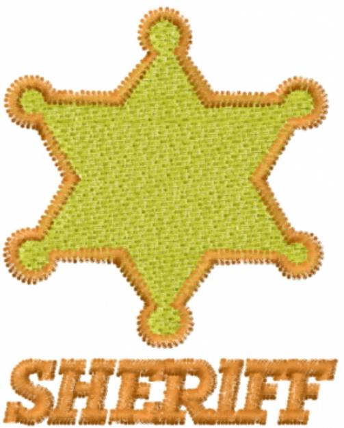 Picture of Sheriff Star Outline Machine Embroidery Design