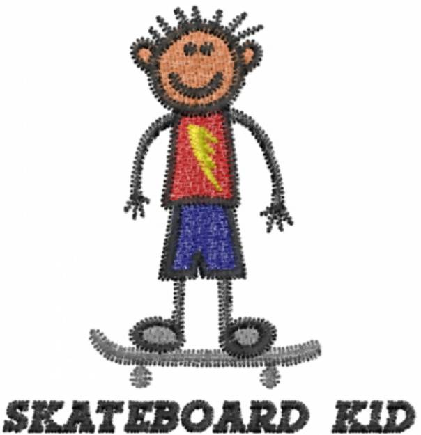 Picture of SKATEBOARD KID Machine Embroidery Design