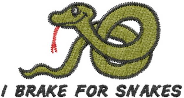 Picture of I BRAKE FOR SNAKES Machine Embroidery Design