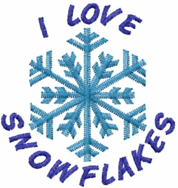 Picture of I LOVE SNOWFLAKES Machine Embroidery Design