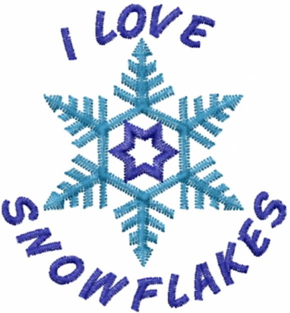 Picture of I Love Snowflakes Machine Embroidery Design