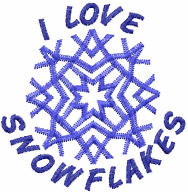 Picture of I LOVE SNOWFLAKES Machine Embroidery Design