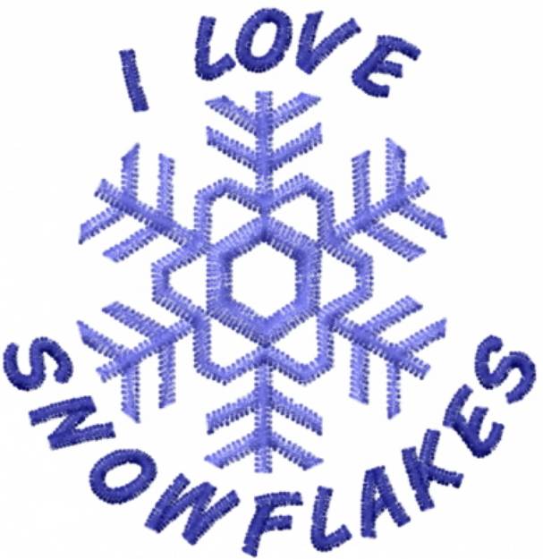 Picture of I LOVE SNOWFLAKES Machine Embroidery Design