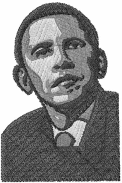 Picture of Barack Obama Machine Embroidery Design