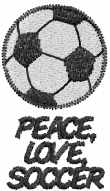 Picture of PEACE LOVE SOCCER Machine Embroidery Design