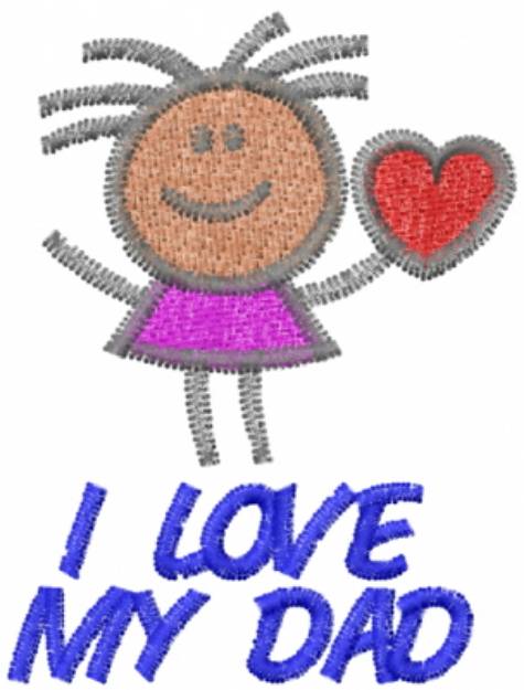 Picture of I LOVE MT DAD Machine Embroidery Design