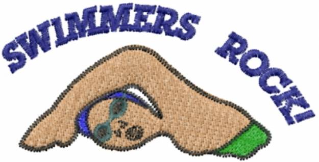 Picture of SWIMMERS ROCK! Machine Embroidery Design