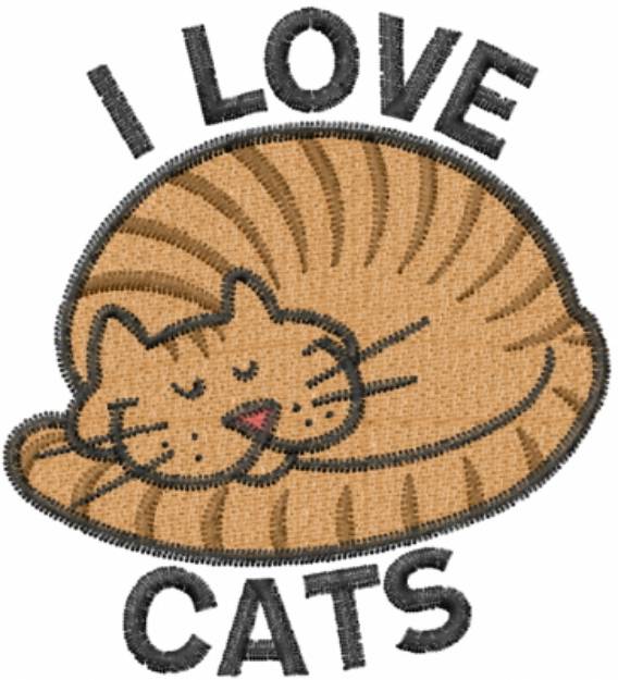 Picture of I Love Cats Machine Embroidery Design