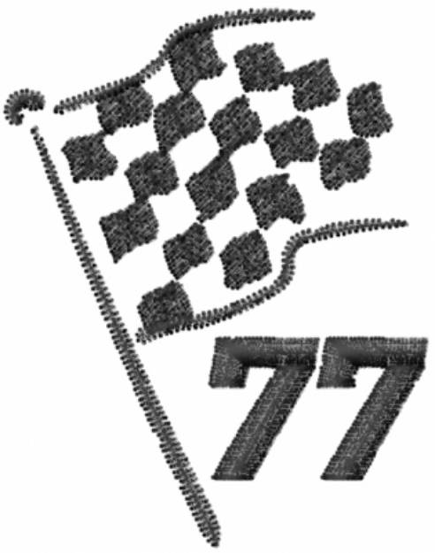 Picture of Checkered Flag 77 Machine Embroidery Design