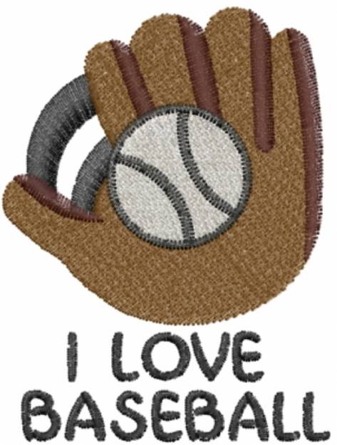 Picture of I Love Baseball Machine Embroidery Design