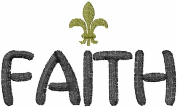 Picture of Fleur de Lis Faith Machine Embroidery Design