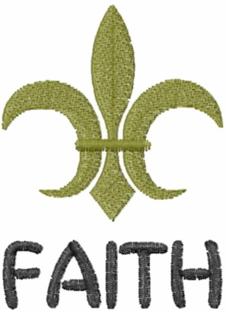 Picture of Fleur de Lis Faith Machine Embroidery Design