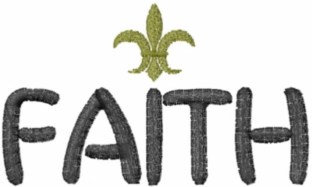 Picture of Fleur de Lis Faith Machine Embroidery Design