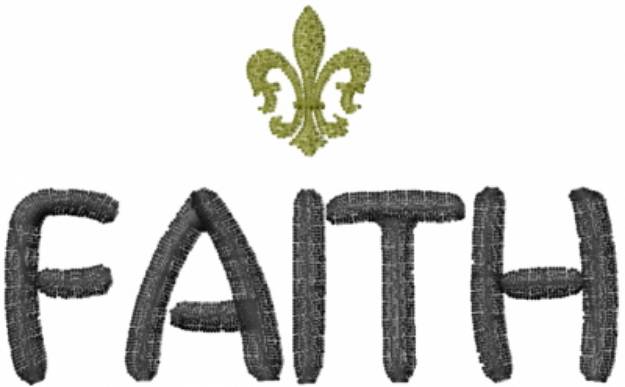 Picture of Fleur de Lis Faith Machine Embroidery Design