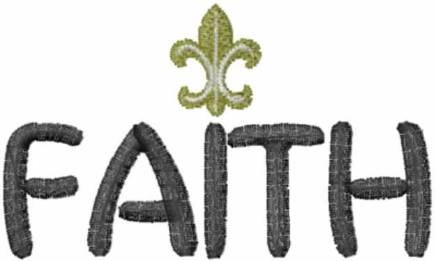 Picture of Fleur de Lis Faith Machine Embroidery Design