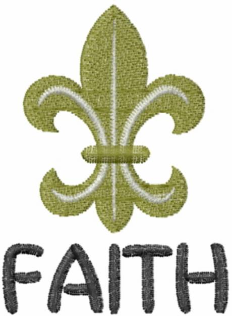 Picture of Fleur de Lis Faith Machine Embroidery Design