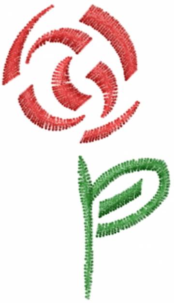 Picture of Red Rose Machine Embroidery Design