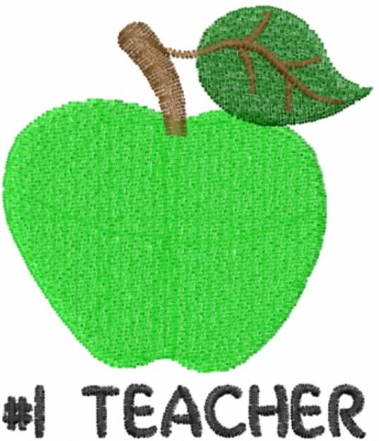 Picture of #1 Teacher Machine Embroidery Design