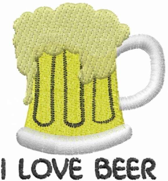 Picture of I Love Beer Machine Embroidery Design