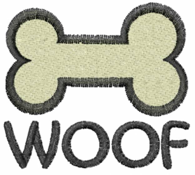 Picture of Woof Dog Bone Machine Embroidery Design