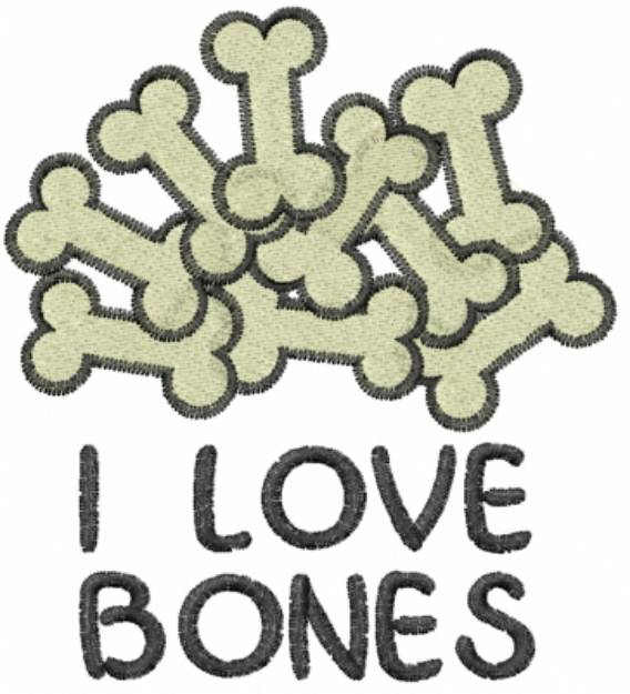 Picture of I Love Bones Machine Embroidery Design