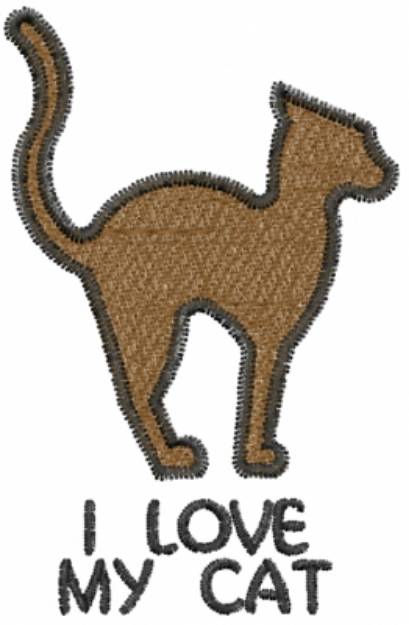 Picture of I Love My Cat Machine Embroidery Design