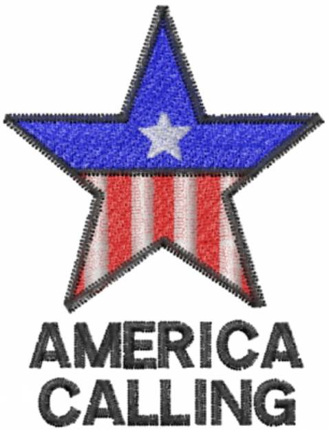 Picture of America Calling Machine Embroidery Design