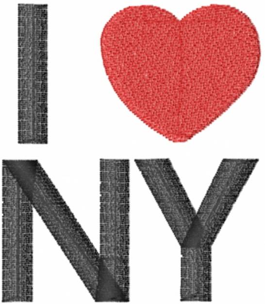 Picture of I Love NY Machine Embroidery Design