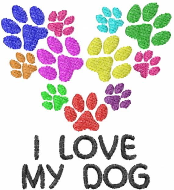 Picture of I Love My Dog Machine Embroidery Design