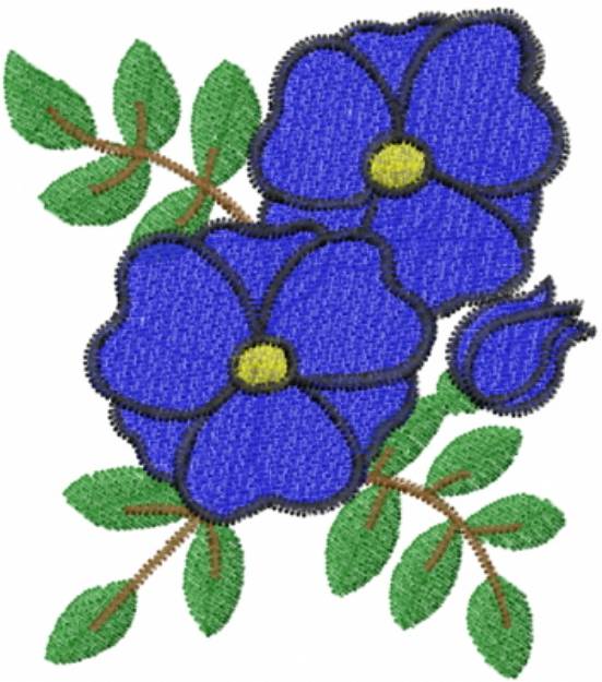 Picture of Blue Flower Machine Embroidery Design