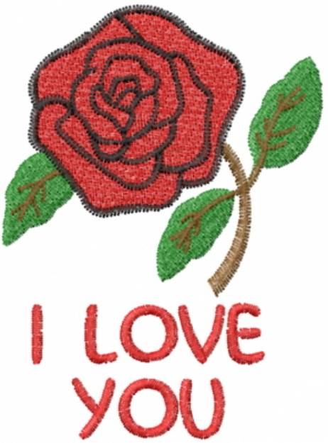 Picture of I Love You Machine Embroidery Design