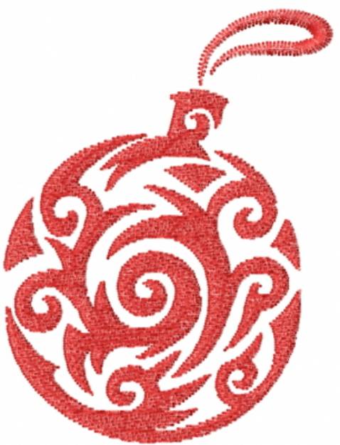 Picture of Red Christmas Ornament Machine Embroidery Design