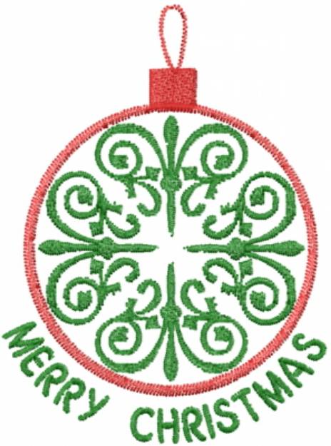 Picture of Green Christmas Ornament Machine Embroidery Design