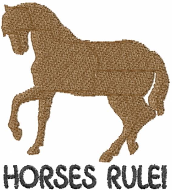 Picture of Horses Rule Machine Embroidery Design