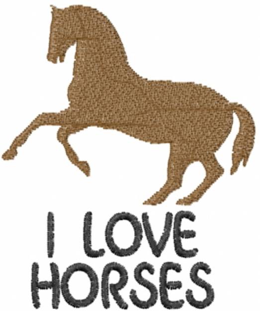 Picture of I Love Horses Machine Embroidery Design