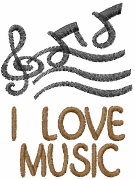 Picture of I Love Music Machine Embroidery Design