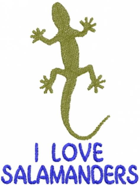 Picture of I Love Salamanders Machine Embroidery Design