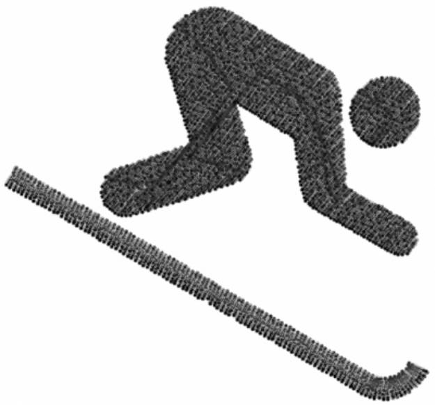 Picture of Skier Machine Embroidery Design