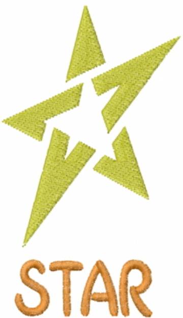 Picture of Yellow Star Stencil Machine Embroidery Design