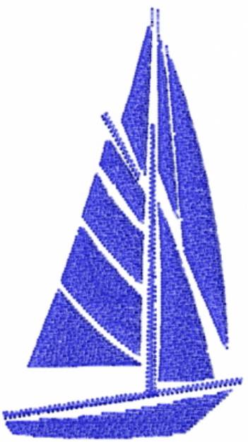 Picture of Blue Boat Stencil Machine Embroidery Design