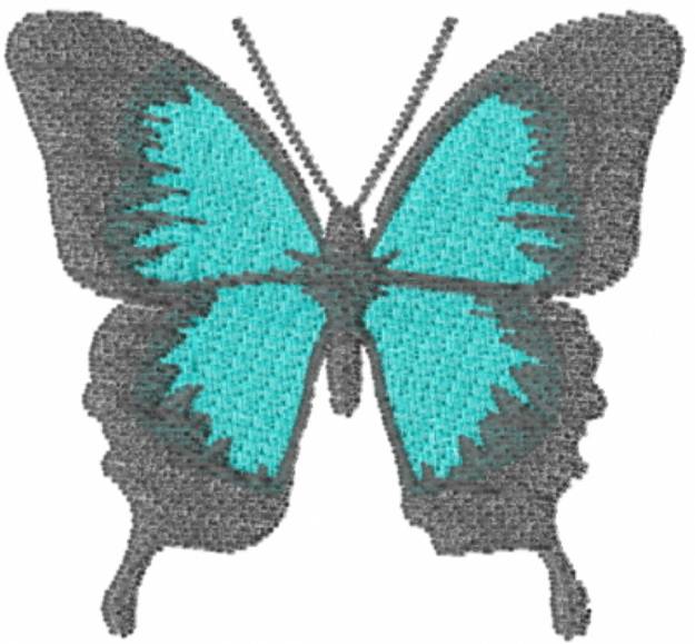 Picture of Turquoise Butterfly Machine Embroidery Design