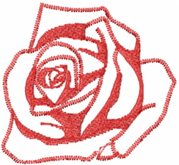 Picture of Red Rose Machine Embroidery Design