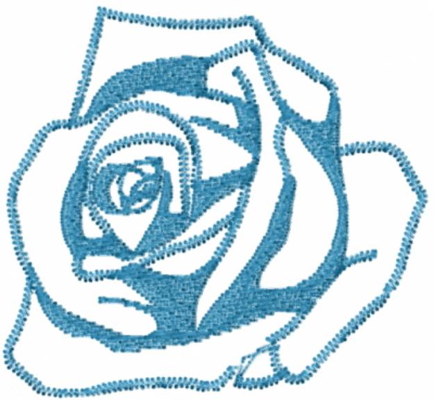 Picture of Blue Rose Machine Embroidery Design