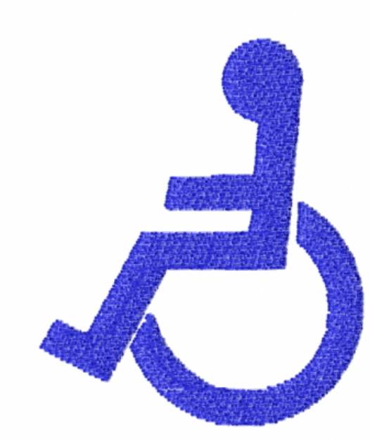 Picture of Wheelchair Blue Machine Embroidery Design